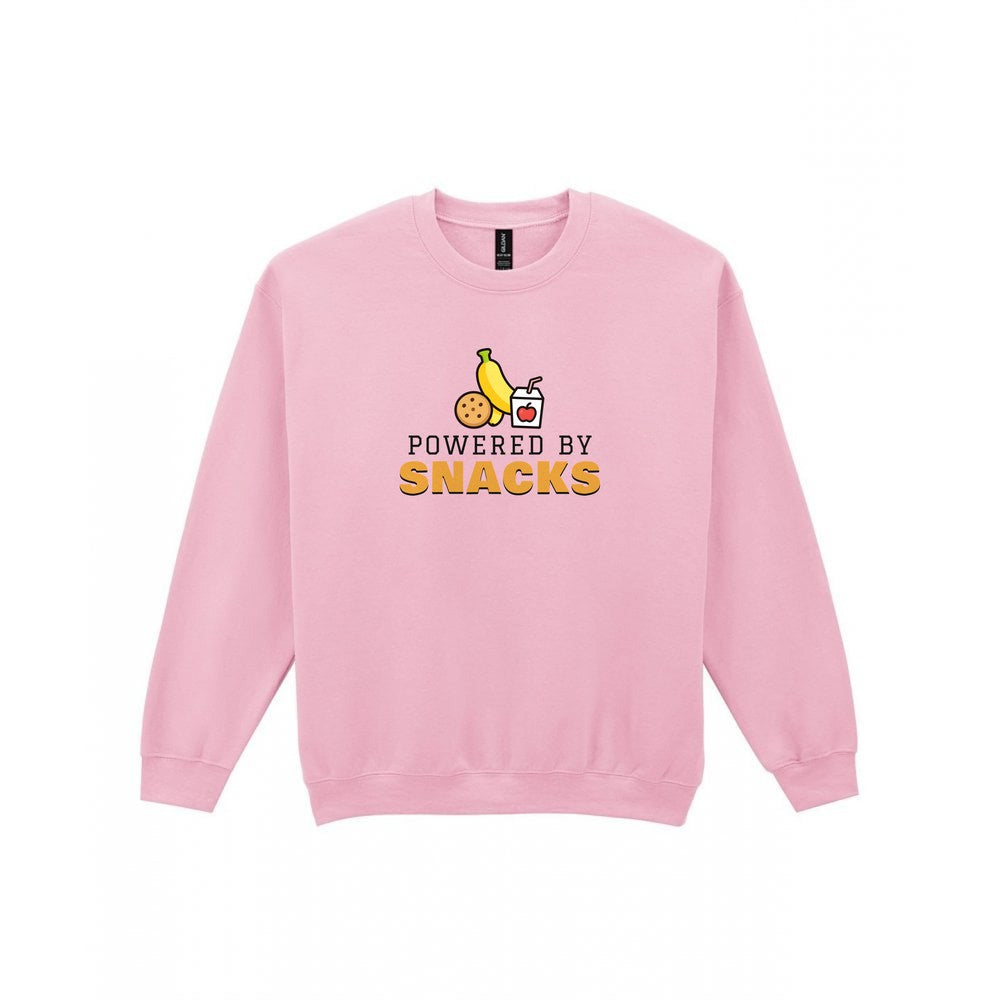 Kids Powered By Snacks Funny T-Shirt & Sweatshirt Sweatshirt in Light Pink