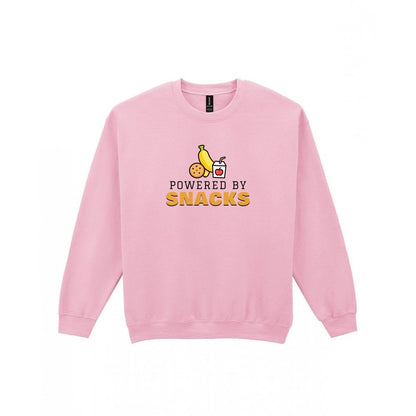 Kids Powered By Snacks Funny T-Shirt & Sweatshirt Sweatshirt in Light Pink