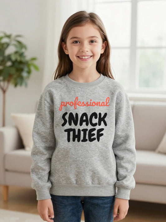 Kids Professional Snack Thief T-Shirt, Sweatshirt & Hoodie worn by a child