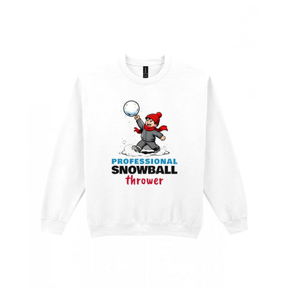 Kids Professional Snowball Thrower Christmas T-Shirt & Jumper Sweatshirt in White