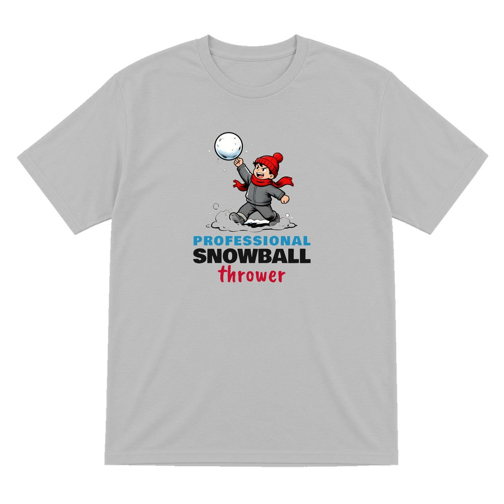 Kids Professional Snowball Thrower Christmas T-Shirt & Jumper T-Shirt in Sport Grey