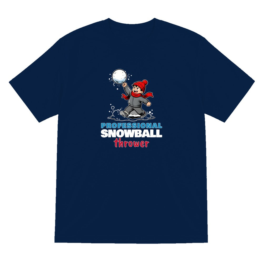 Kids Professional Snowball Thrower Christmas T-Shirt & Jumper T-Shirt in Navy