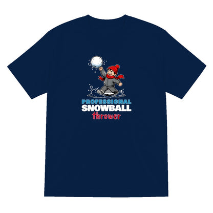 Kids Professional Snowball Thrower Christmas T-Shirt & Jumper T-Shirt in Navy