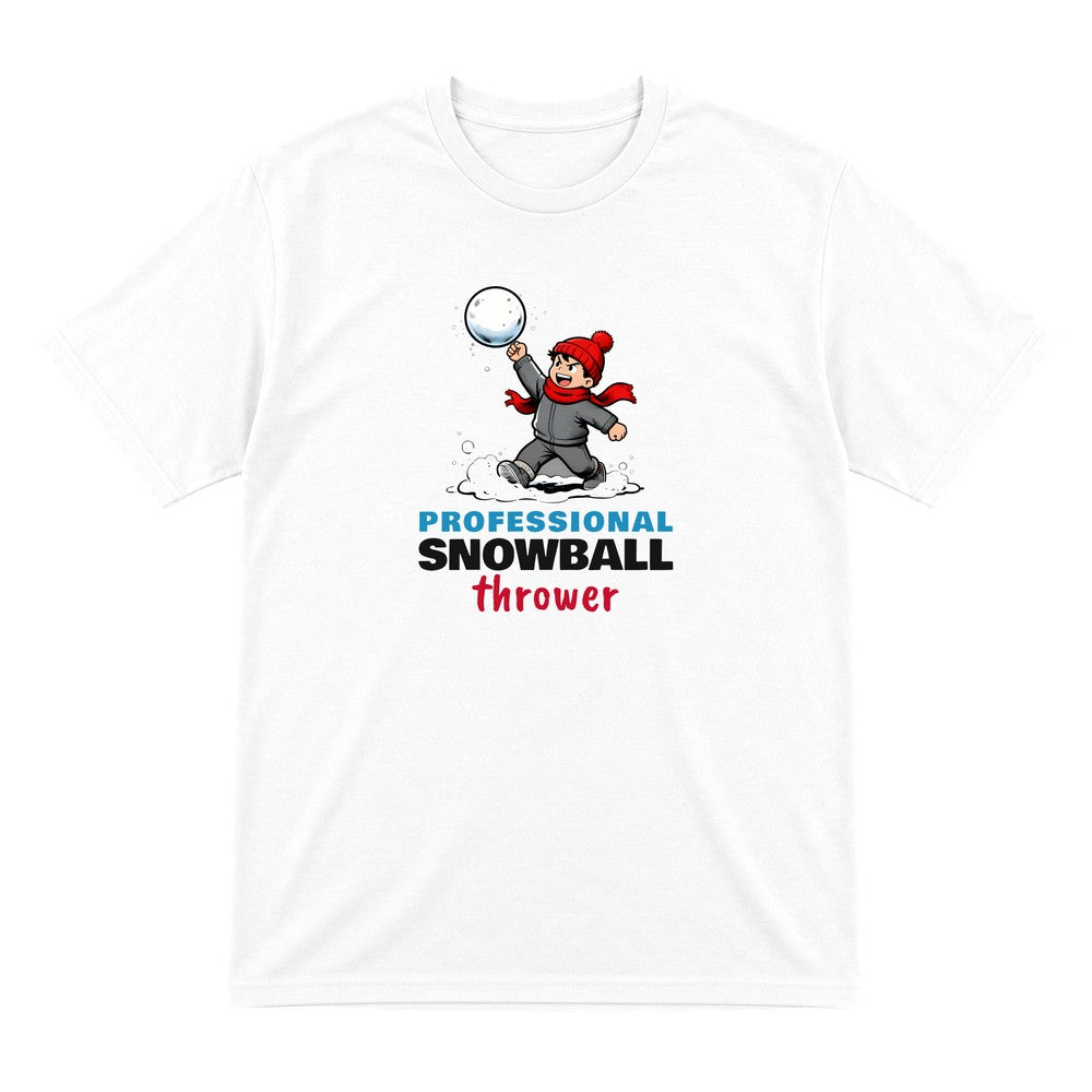 Kids Professional Snowball Thrower Christmas T-Shirt & Jumper T-Shirt in White
