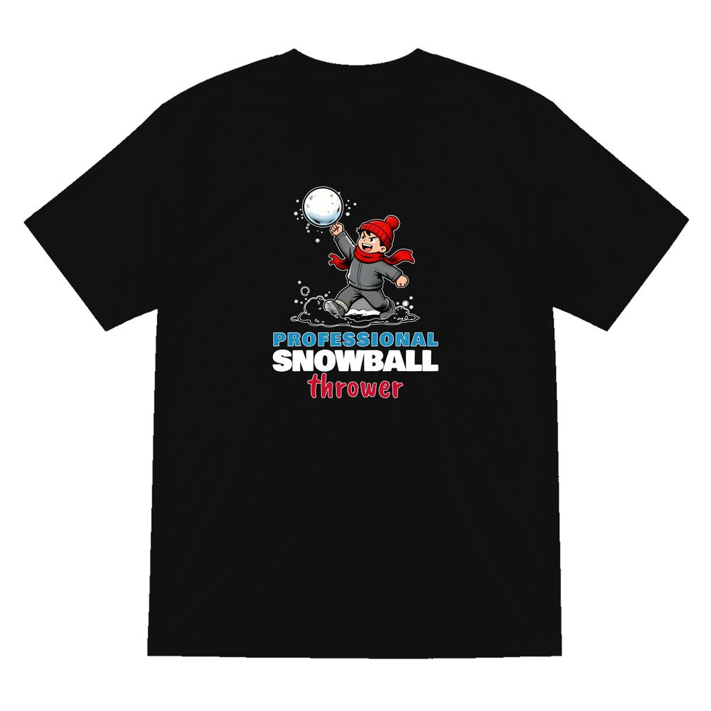 Kids Professional Snowball Thrower Christmas T-Shirt & Jumper T-Shirt in Black