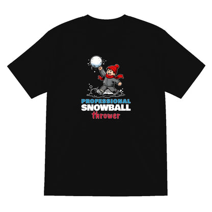 Kids Professional Snowball Thrower Christmas T-Shirt & Jumper T-Shirt in Black