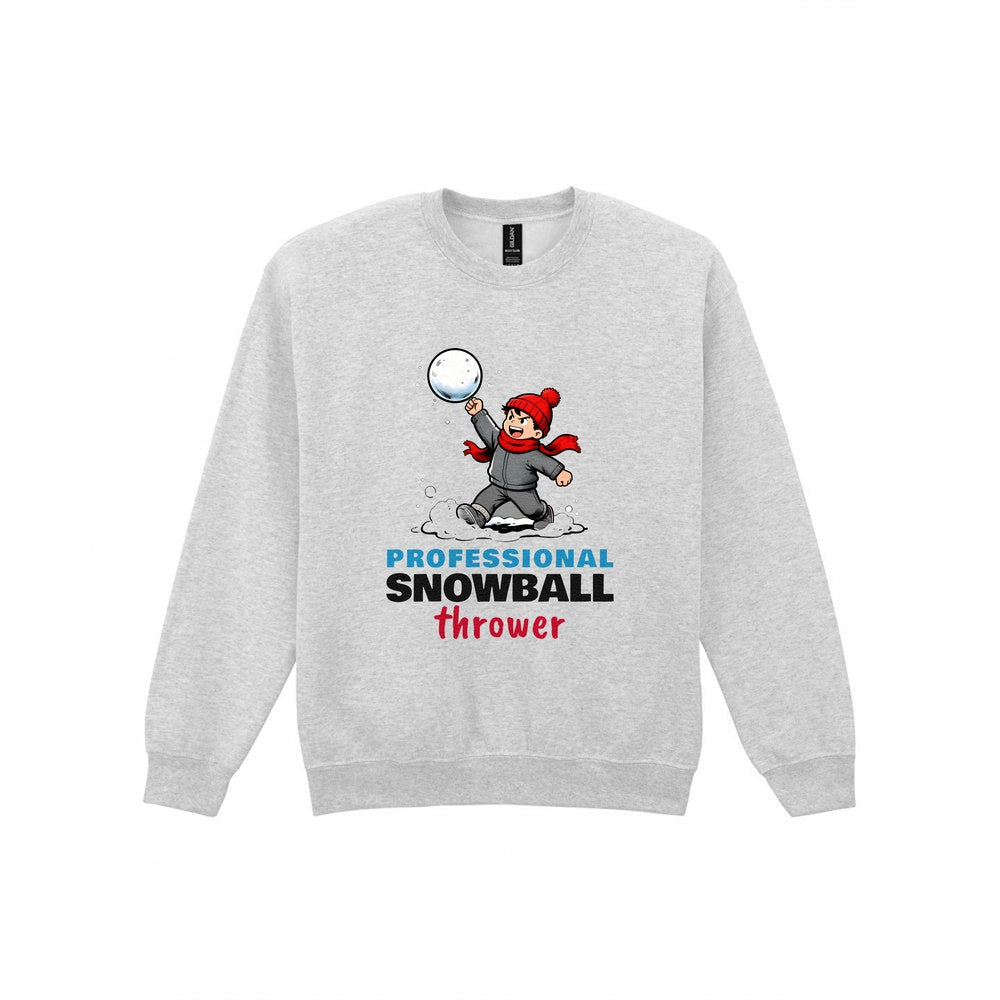 Kids Professional Snowball Thrower Christmas T-Shirt & Jumper Sweatshirt in Sport Grey