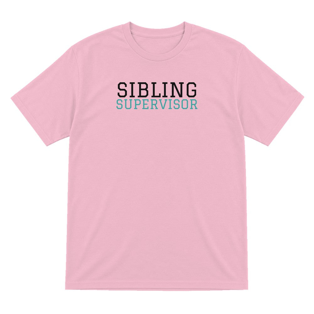 Kids Sibling Supervisor T-Shirt, Sweatshirt & Hoodie T-Shirt in Light Pink