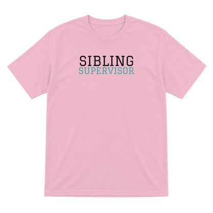 Kids Sibling Supervisor T-Shirt, Sweatshirt & Hoodie T-Shirt in Light Pink