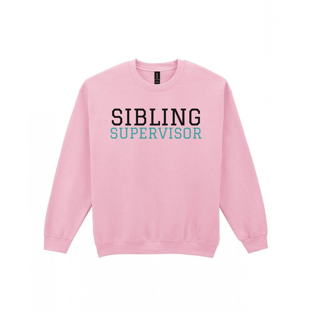 Kids Sibling Supervisor T-Shirt, Sweatshirt & Hoodie Sweatshirt in Light Pink