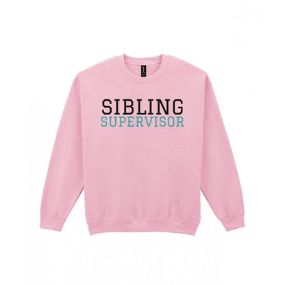 Kids Sibling Supervisor T-Shirt, Sweatshirt & Hoodie Sweatshirt in Light Pink