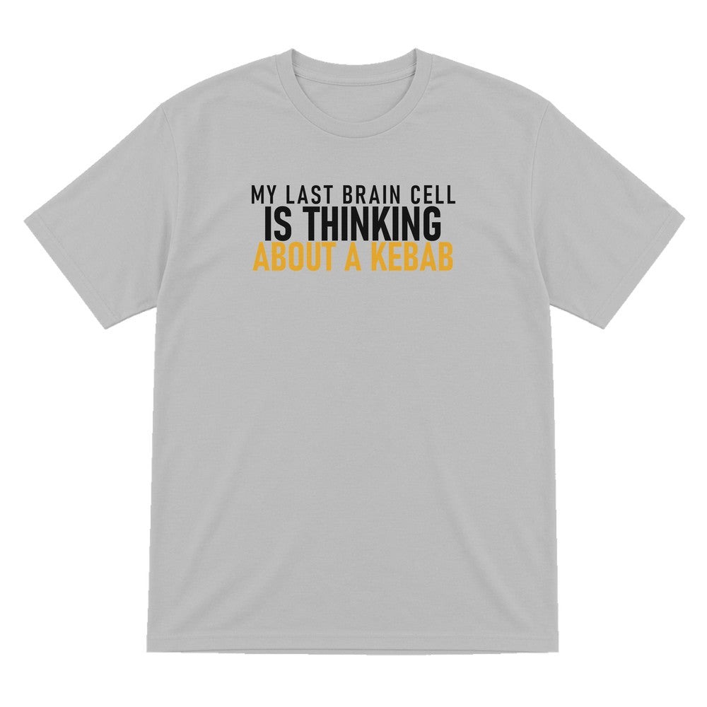 My Last Brain Cell Is Thinking About A Kebab Funny Food T-Shirt & Sweatshirt T-Shirt in Sport Grey
