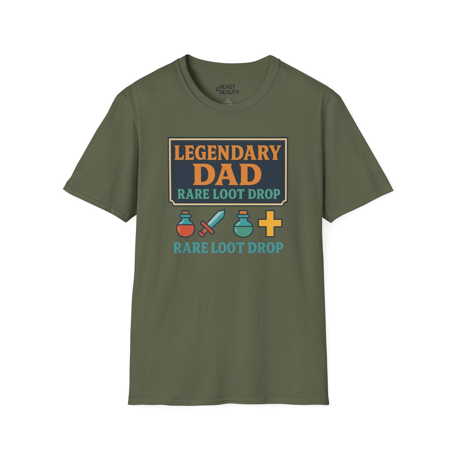 legendary dad loot drop t-shirt - funny gamer dad gift military green t-shirt Christmas gift idea