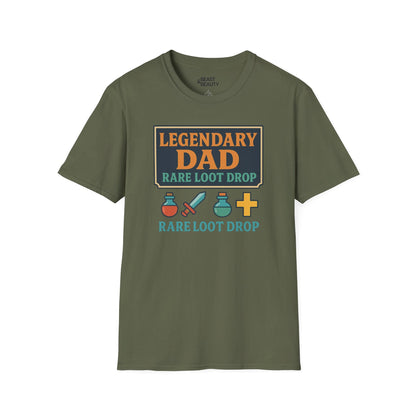legendary dad loot drop t-shirt - funny gamer dad gift military green t-shirt Christmas gift idea