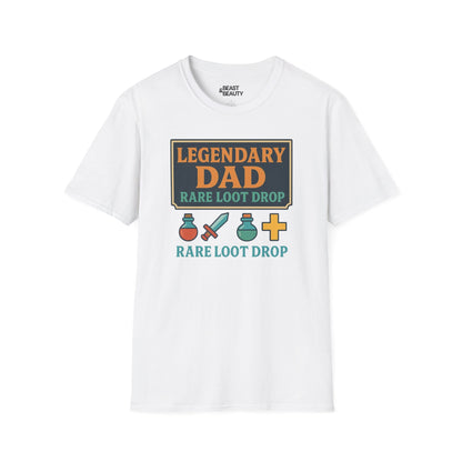 legendary dad loot drop t-shirt - funny gamer dad gift white t-shirt Christmas gift idea