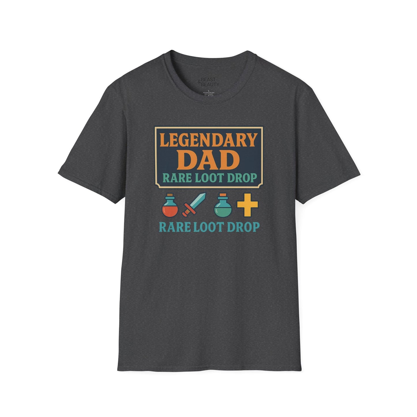 legendary dad loot drop t-shirt - funny gamer dad gift dark heather t-shirt Christmas gift idea