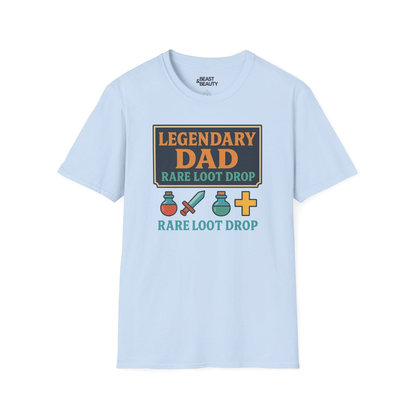 legendary dad loot drop t-shirt - funny gamer dad gift light blue t-shirt Christmas gift idea