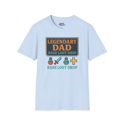 legendary dad loot drop t-shirt - funny gamer dad gift light blue t-shirt Christmas gift idea