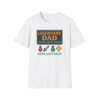 dark heather t-shirt with legendary dad gaming design