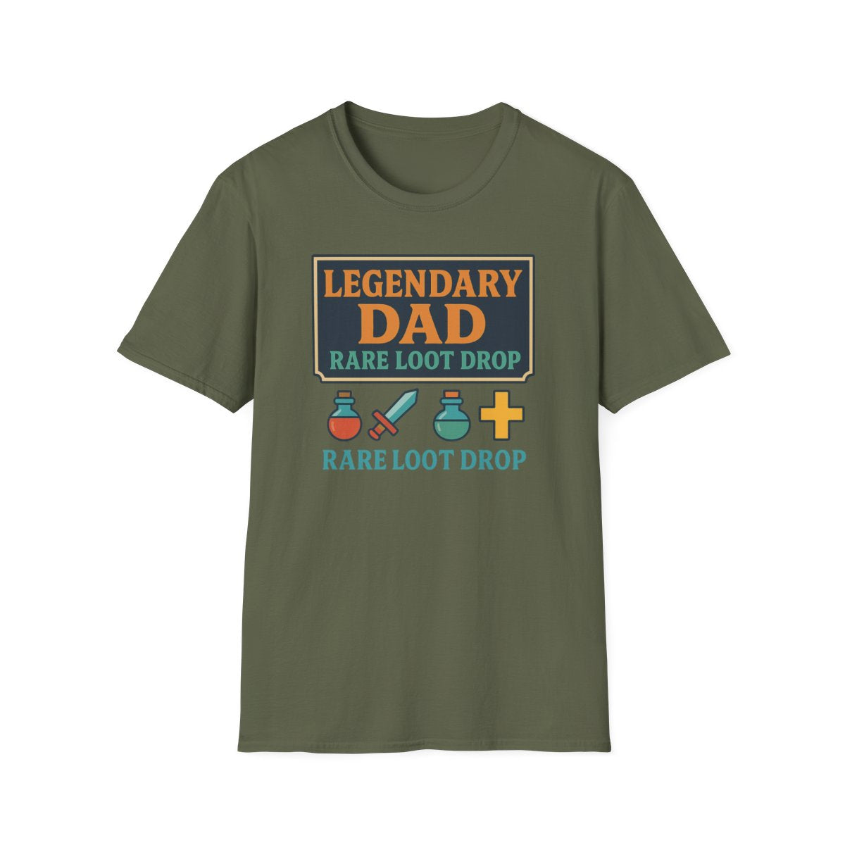 Legendary Dad Loot Drop T-Shirt - Funny Gamer Dad Gift - funny t-shirt by Cheeky Business