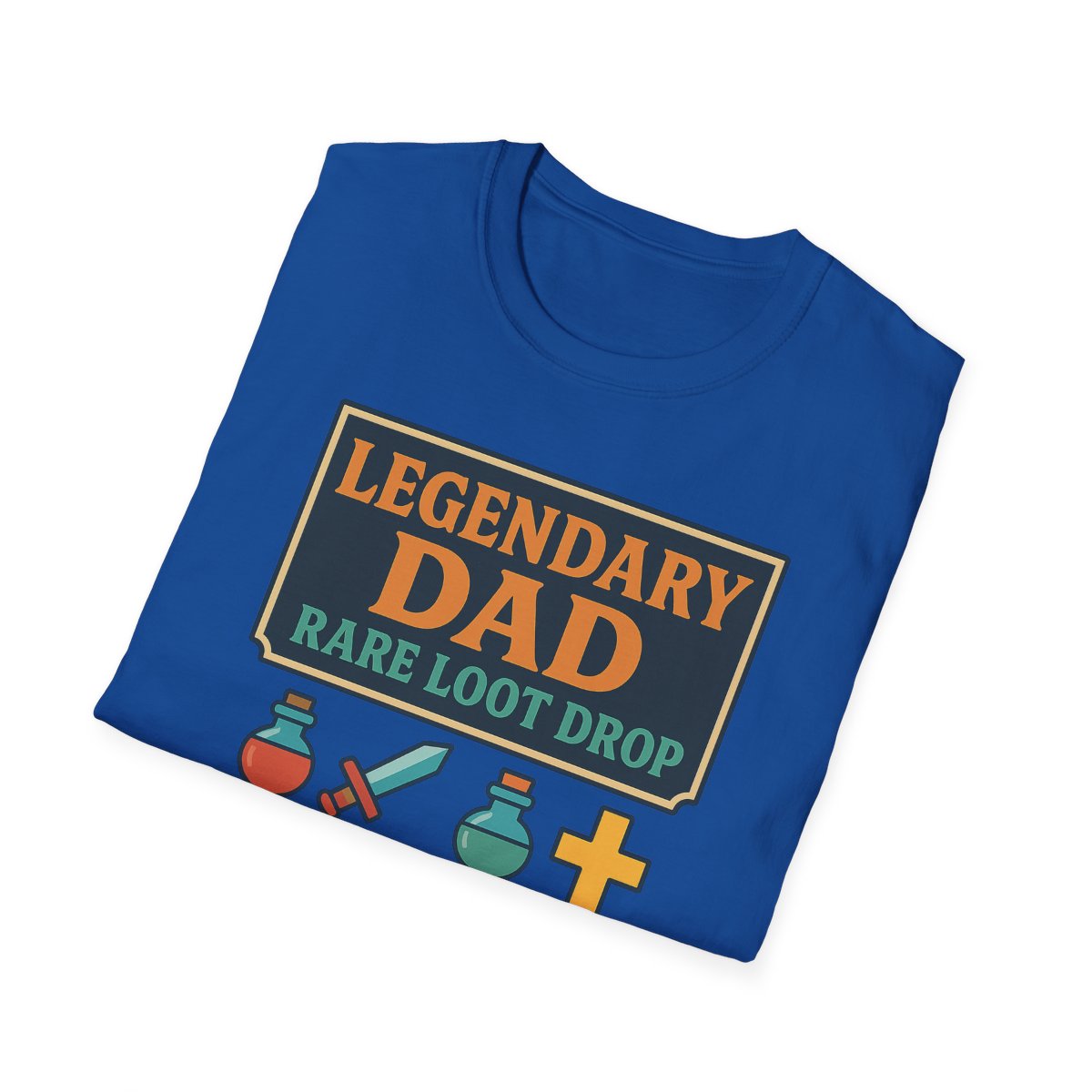 royal blue t-shirt with bold legendary dad gaming design