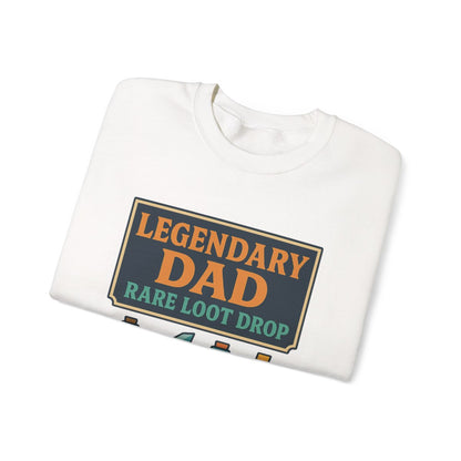grey sweatshirt with rare loot drop dad graphic worn by male model