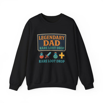navy sweatshirt with legendary dad gaming-inspired print