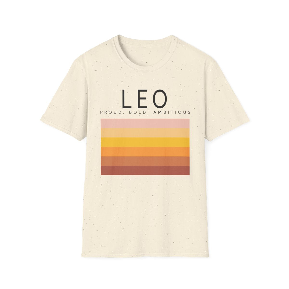 natural coloured t-shirt with leo zodiac graphic for astrology lovers
