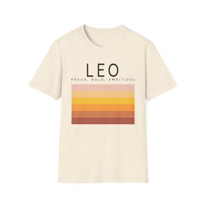 natural coloured t-shirt with leo zodiac graphic for astrology lovers
