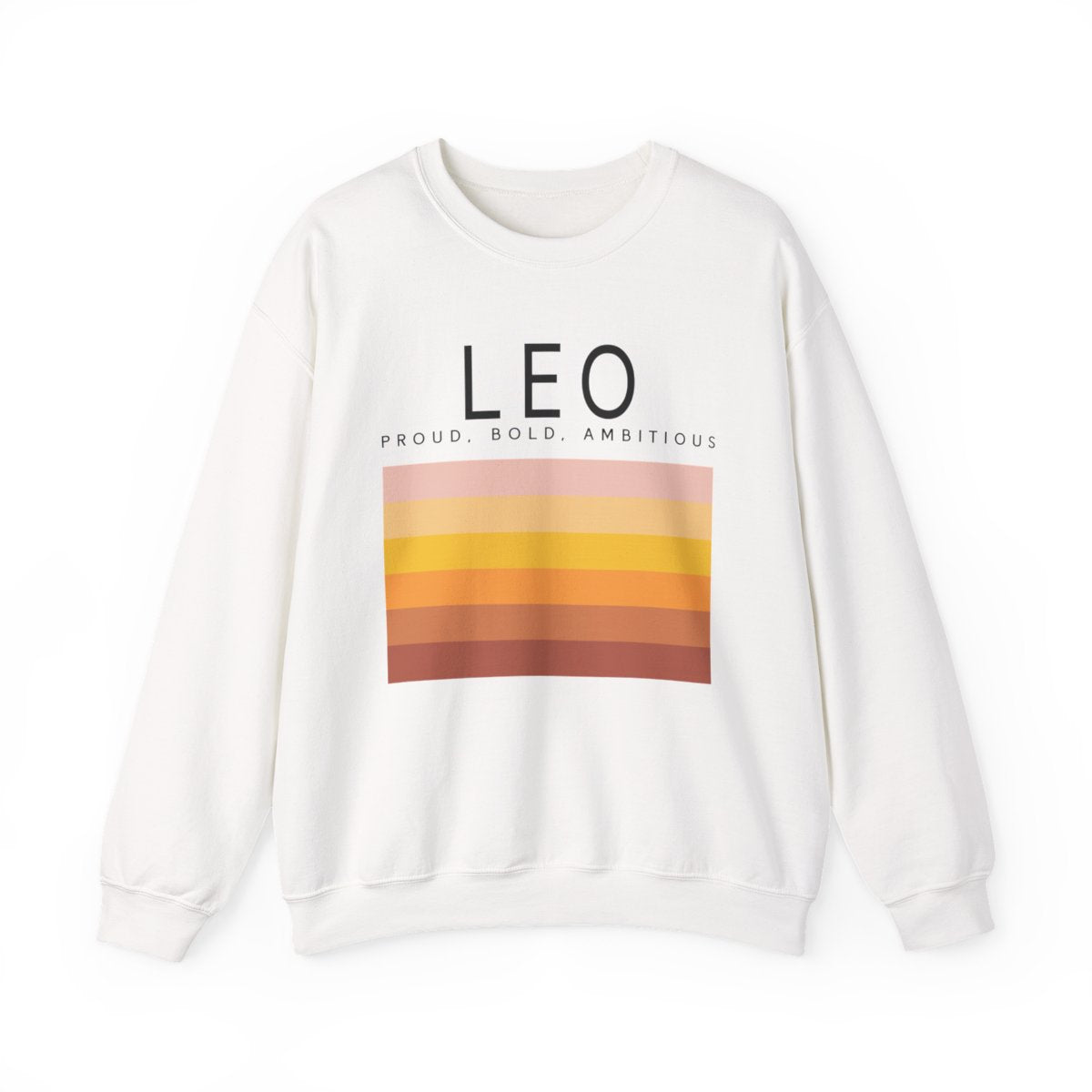 sand sweatshirt with leo zodiac sign retro sunset design