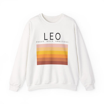 sand sweatshirt with leo zodiac sign retro sunset design