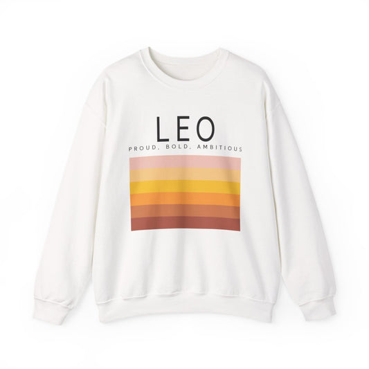 sand sweatshirt with leo zodiac sign retro sunset design