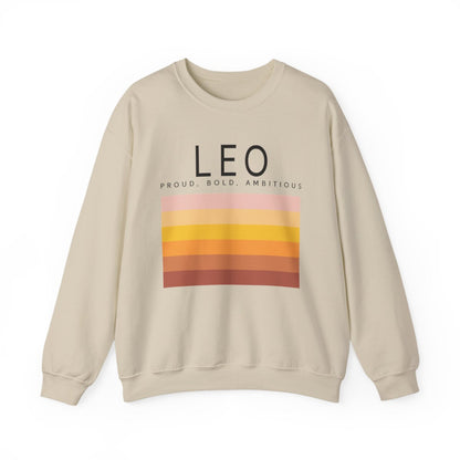 sport grey sweatshirt featuring leo astrology graphic in warm tones