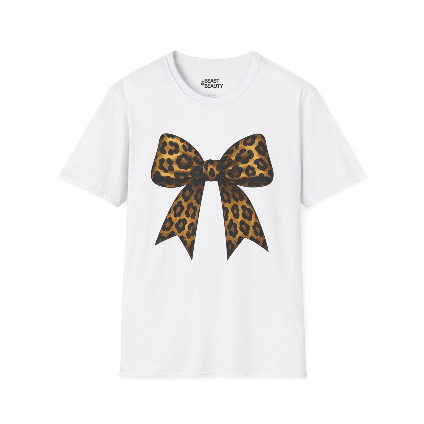 leopard bow t-shirt white t-shirt coquette gift idea