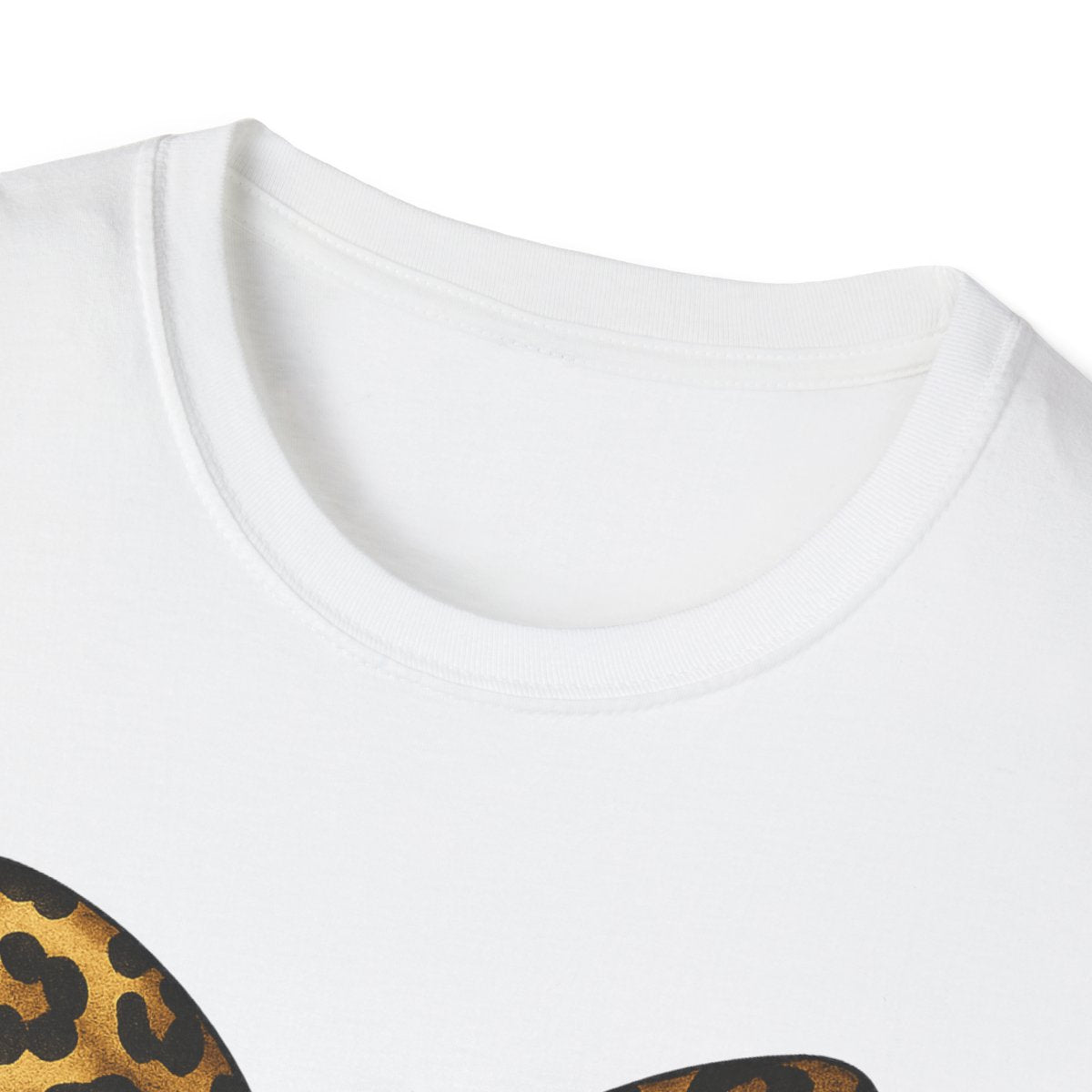 leopard bow t-shirt flat lay showing print quality and fit