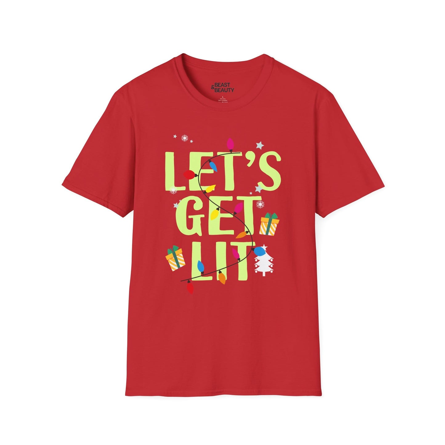 let s get lit christmas t-shirt red t-shirt Christmas gift idea