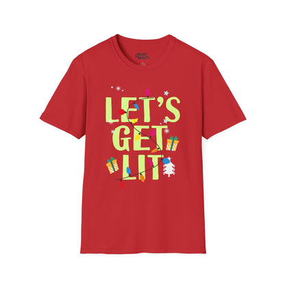 let s get lit christmas t-shirt red t-shirt Christmas gift idea
