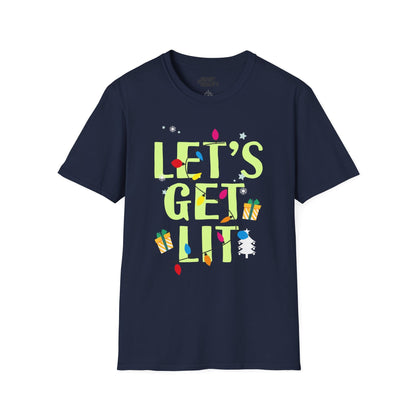 let s get lit christmas t-shirt navy t-shirt Christmas gift idea