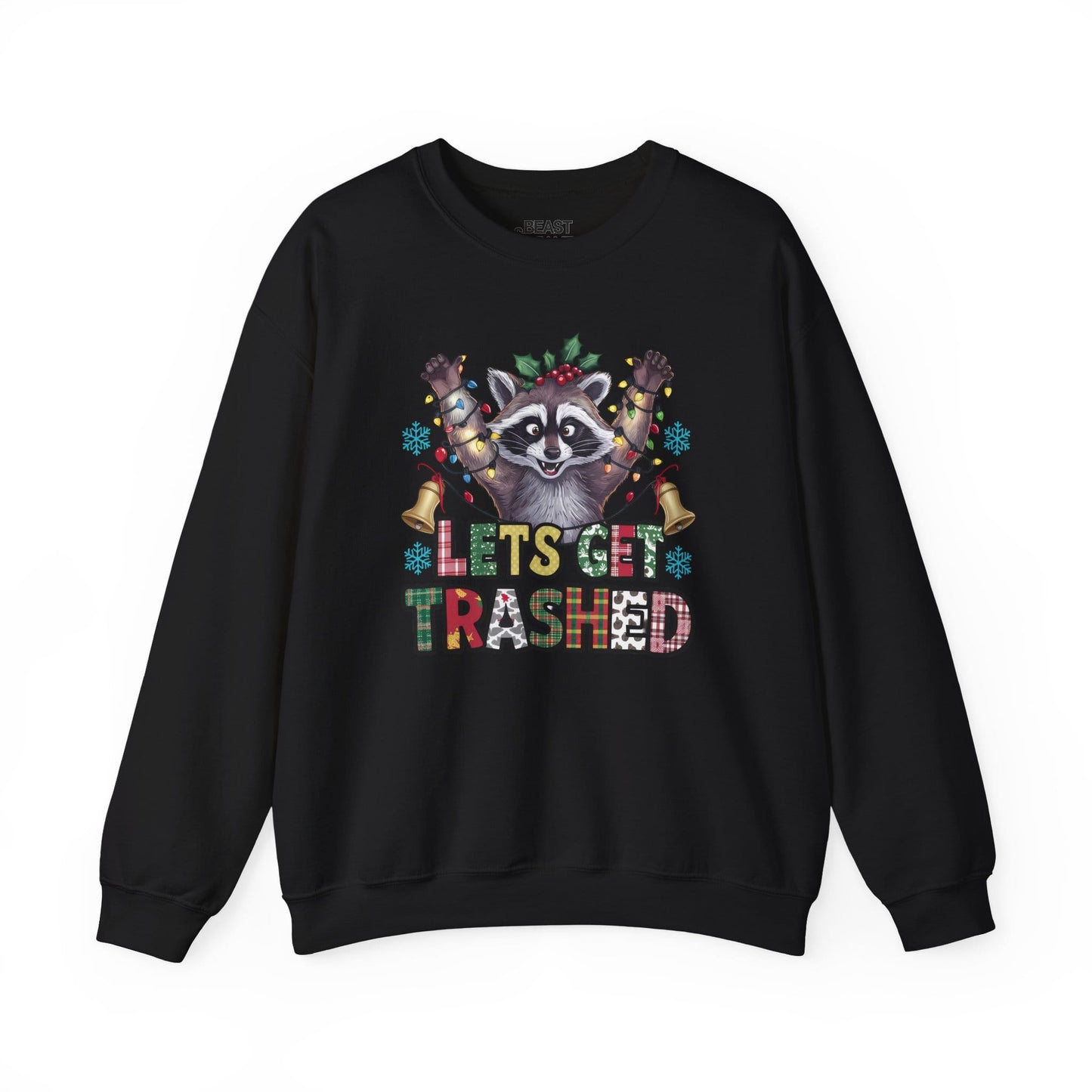 let s get trashed raccoon christmas sweatshirt black sweatshirt Christmas gift idea