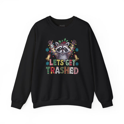 let s get trashed raccoon christmas sweatshirt black sweatshirt Christmas gift idea