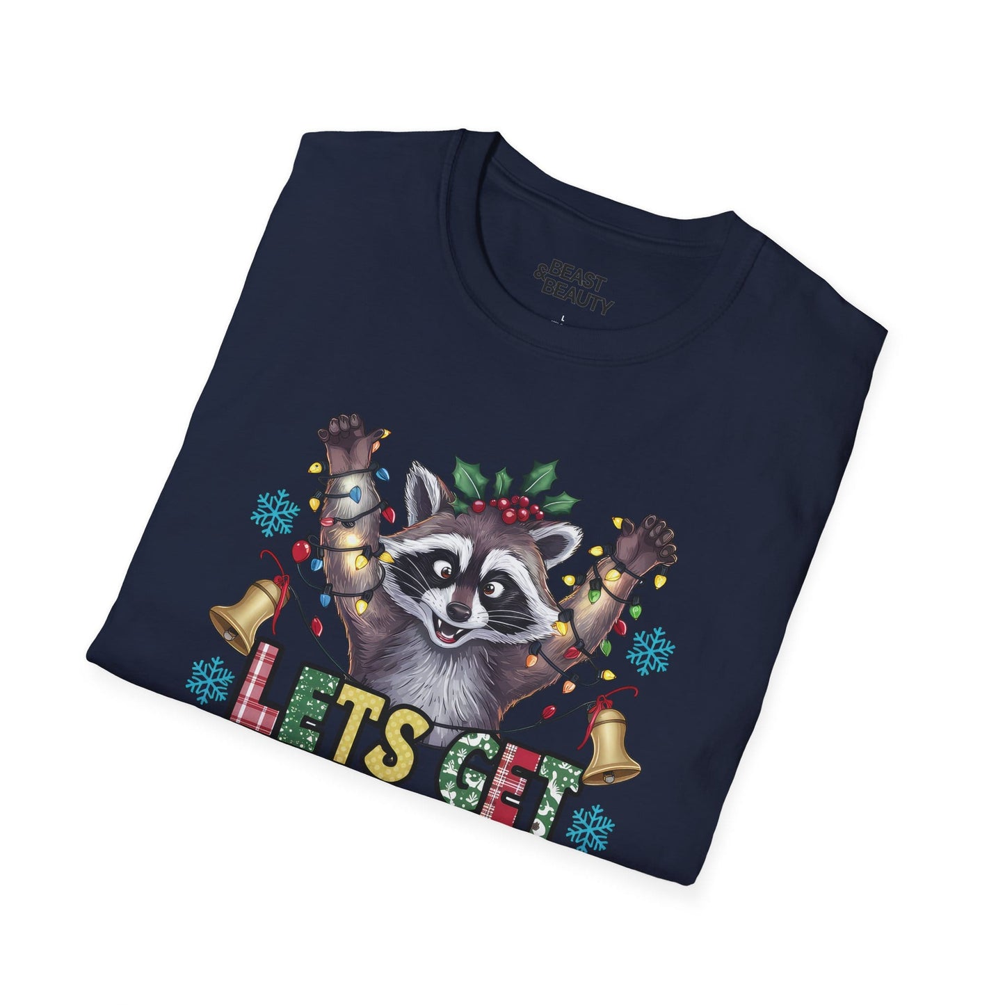 Let's Get Trashed Raccoon Christmas T-Shirt t-shirt product image 6 from Beast and Beauty