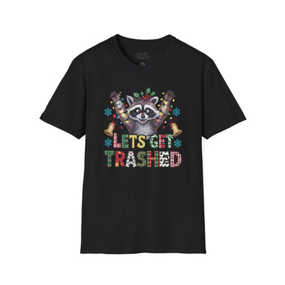 Let's Get Trashed Raccoon Christmas T-Shirt t-shirt product image 3 from Beast and Beauty
