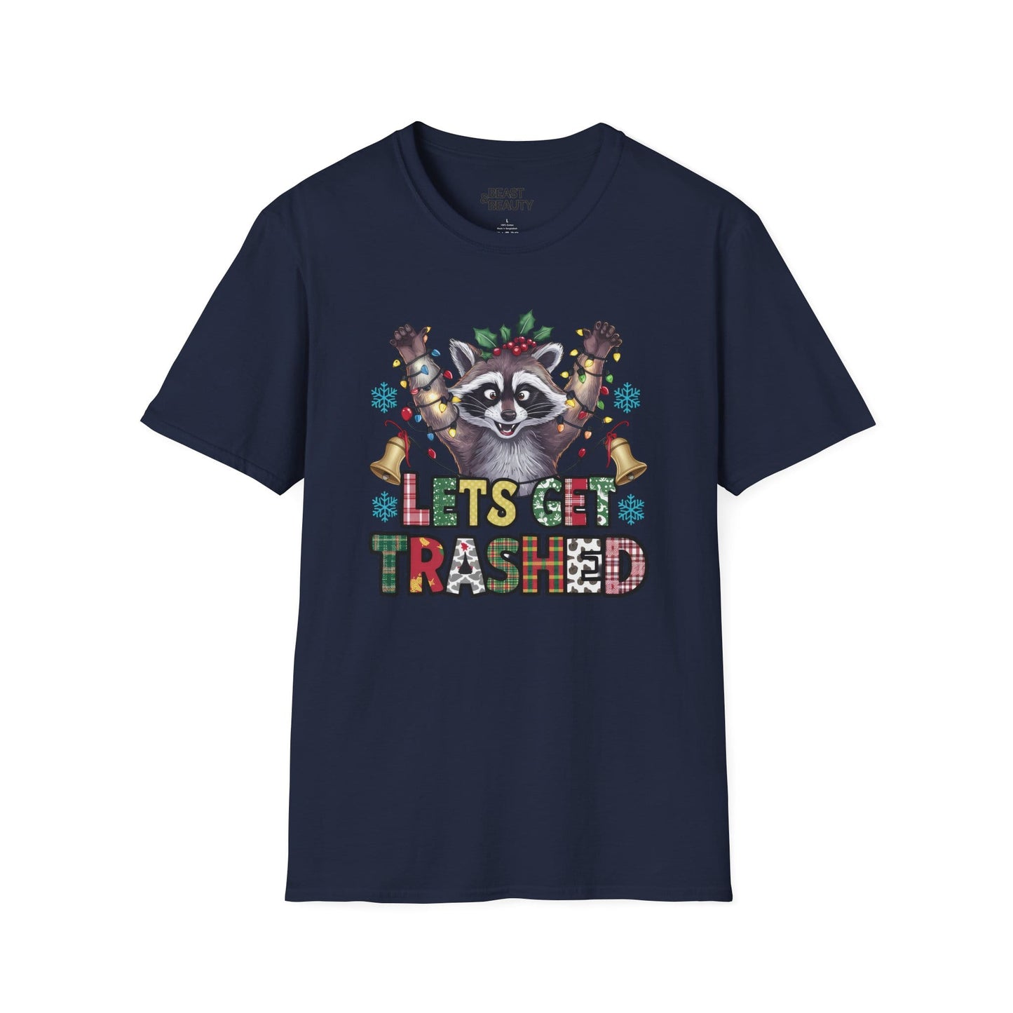 Let's Get Trashed Raccoon Christmas T-Shirt t-shirt product image 1 from Beast and Beauty