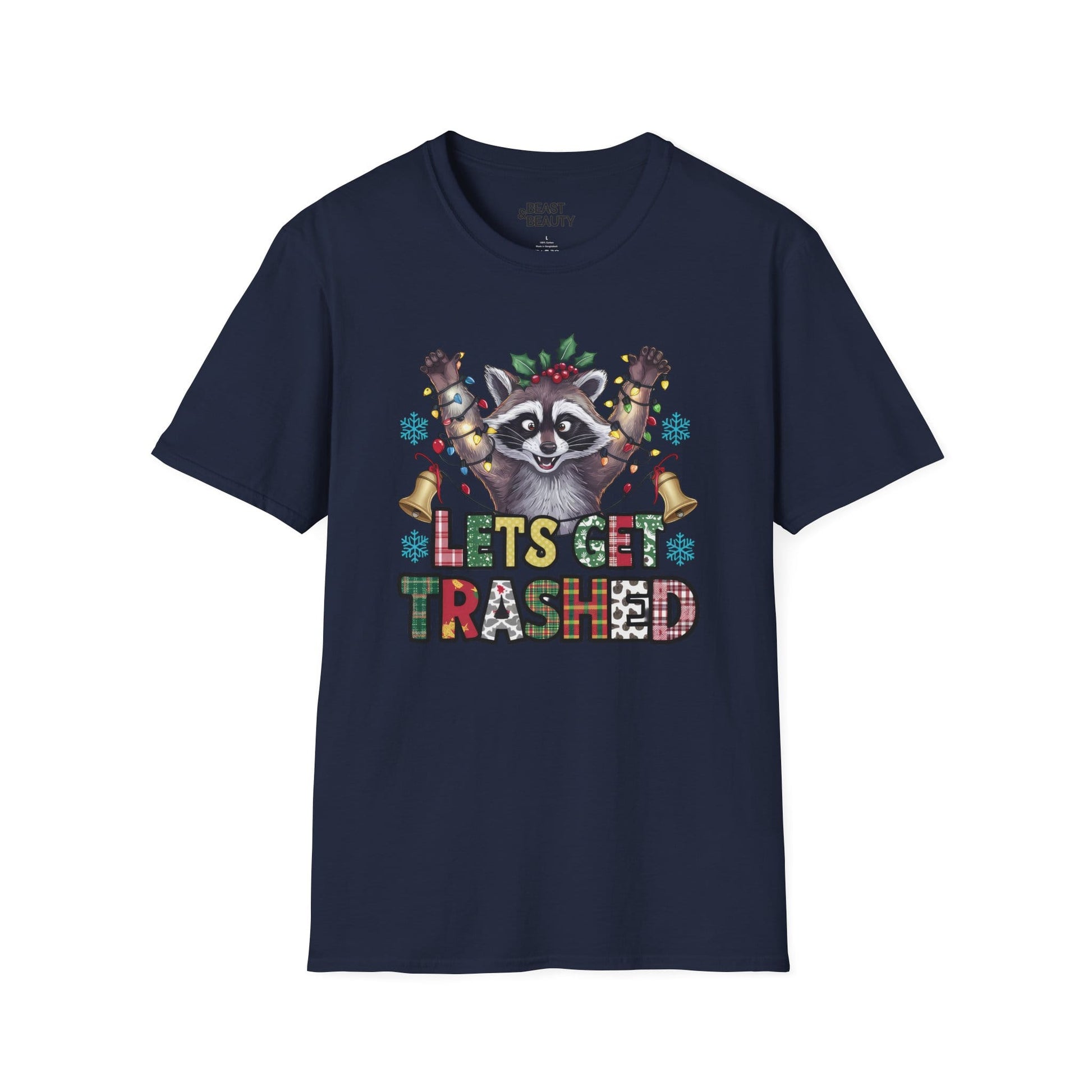 Let's Get Trashed Raccoon Christmas T-Shirt t-shirt product image 1 from Beast and Beauty