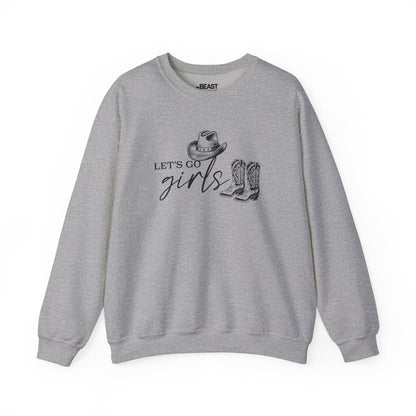 let s go girls cowgirl sweatshirt sport grey sweatshirt cowgirl gift idea