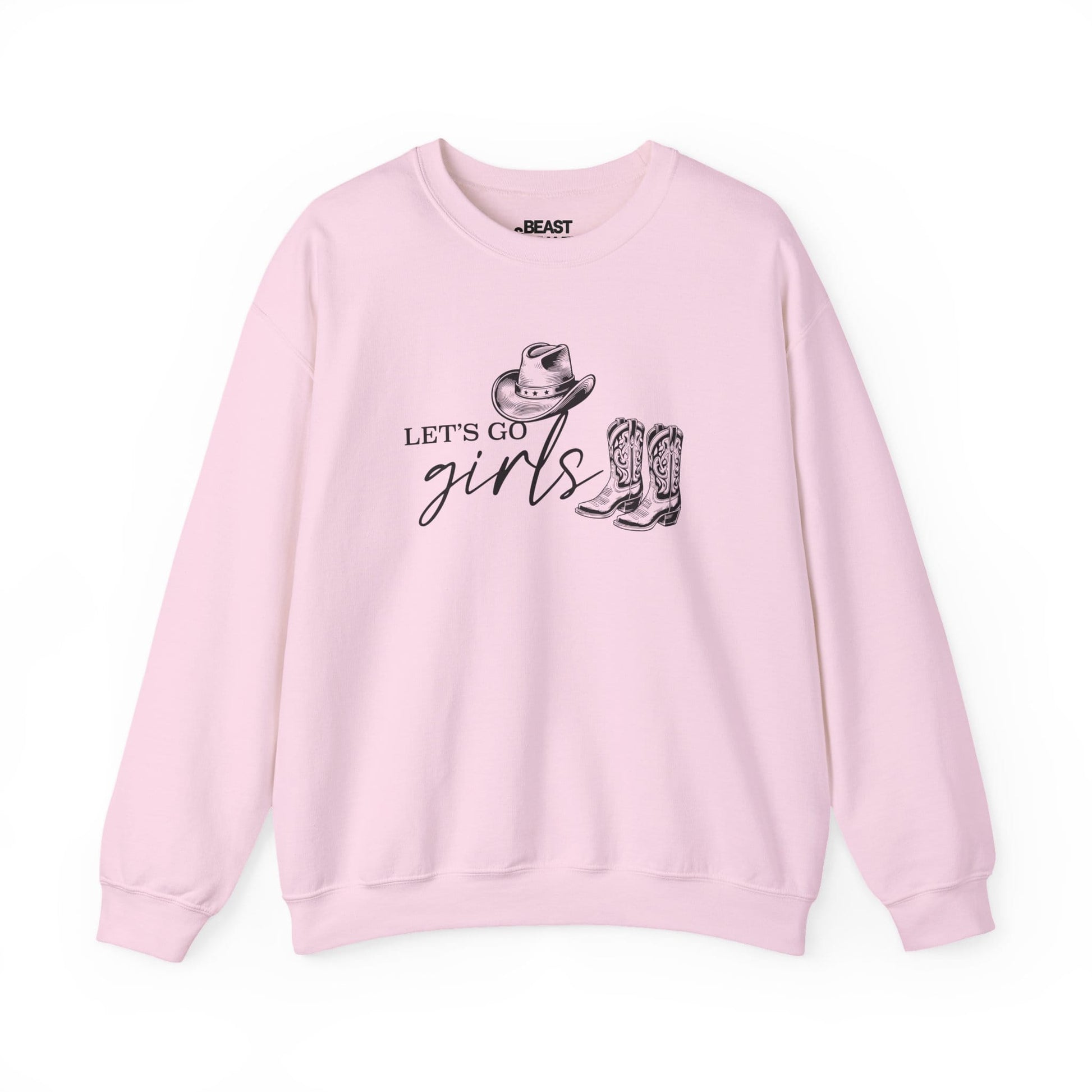 let s go girls cowgirl sweatshirt light pink sweatshirt cowgirl gift idea