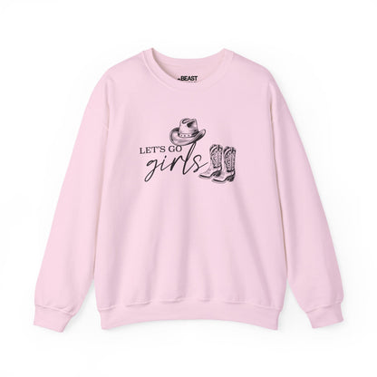let s go girls cowgirl sweatshirt light pink sweatshirt cowgirl gift idea