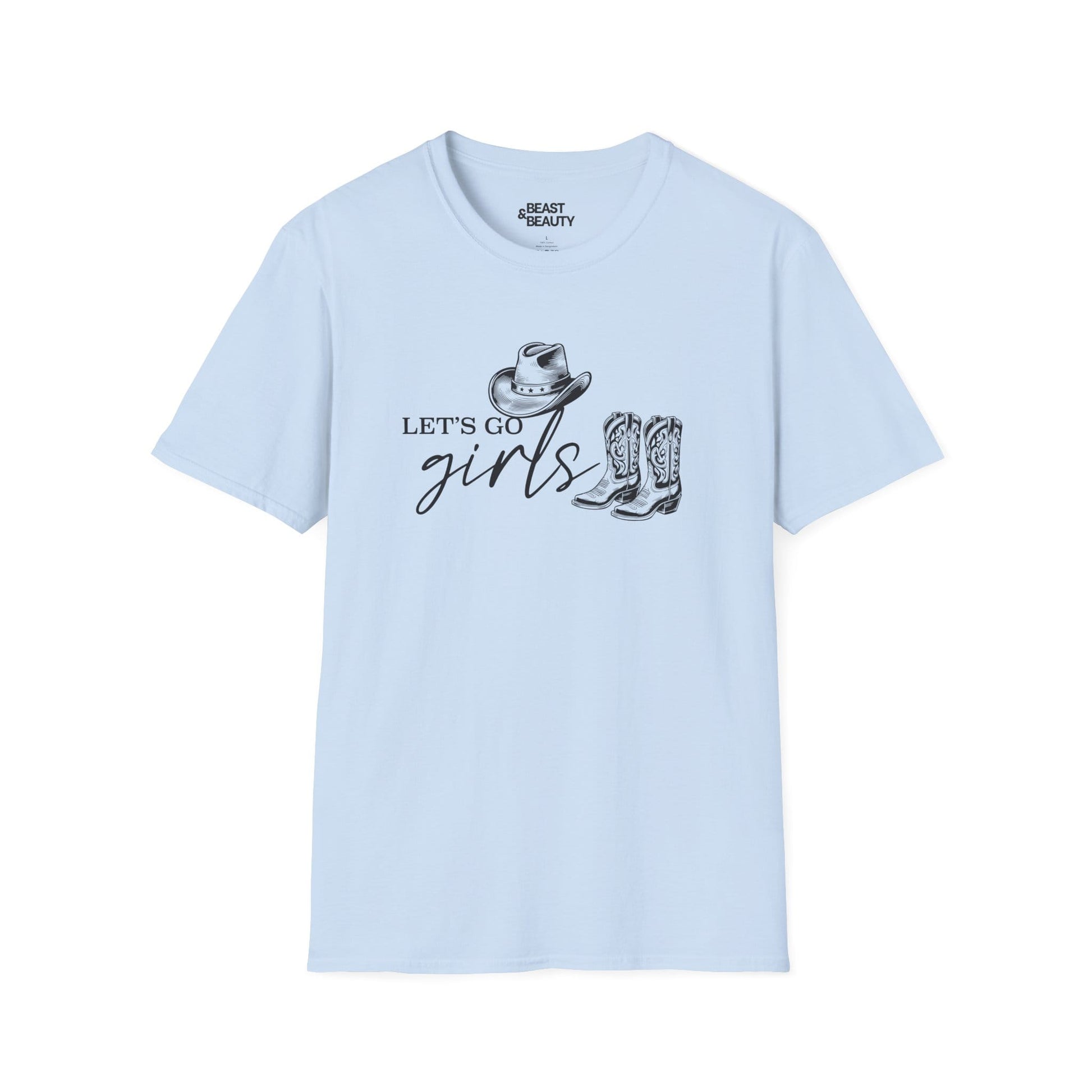 let s go girls cowgirl t-shirt light blue t-shirt cowgirl gift idea