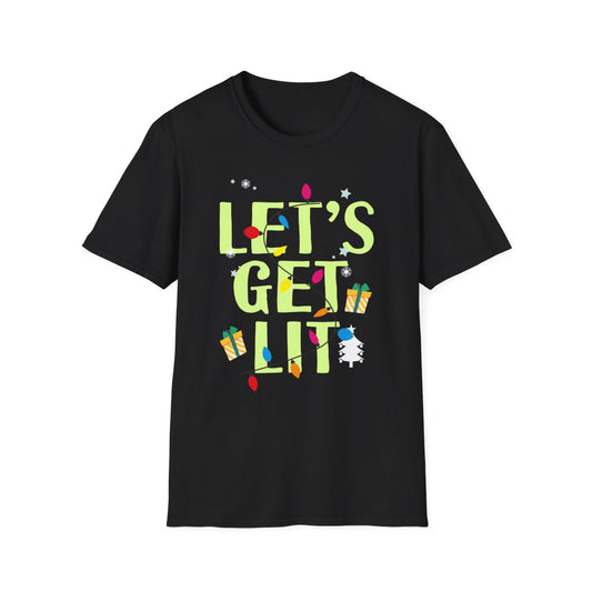 Let’s Get Lit Christmas T-Shirt - funny t-shirt by Cheeky Business