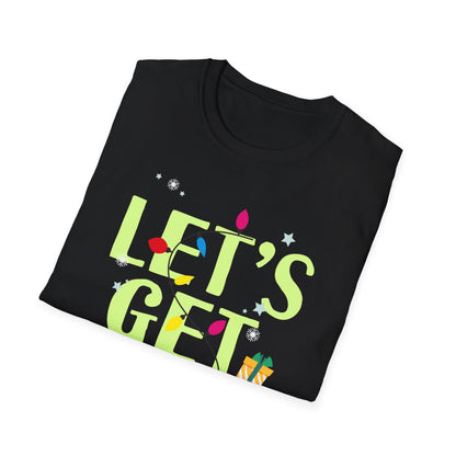 let's get lit christmas t-shirt available in multiple colours